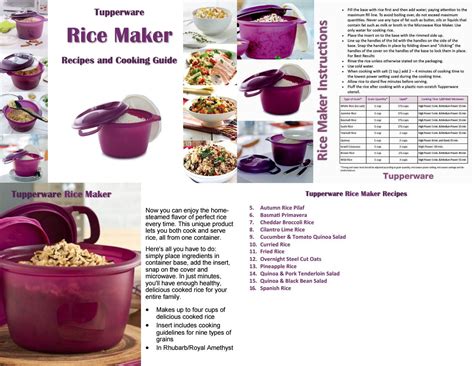 Tupperware Rice maker recipes and cooking guide 2018 by TW Consultant ...