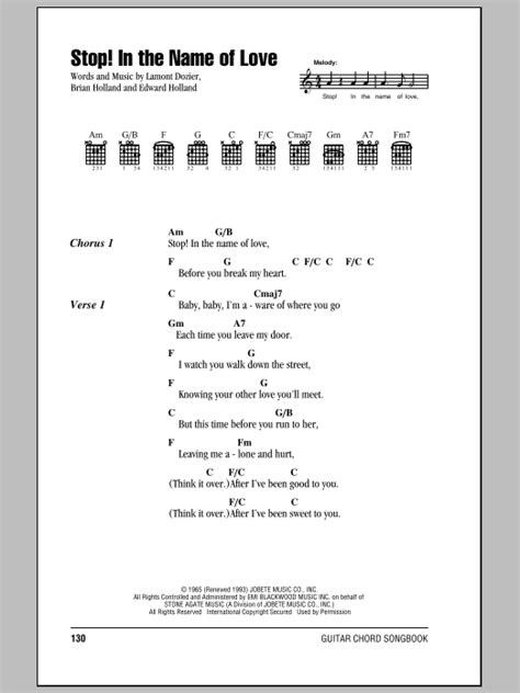 The Supremes: Stop! In The Name Of Love - Lyrics & Chords ...