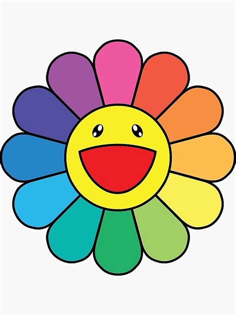 "rainbow flower" Sticker for Sale by livdawn | Артбуки, Хипстерские ...