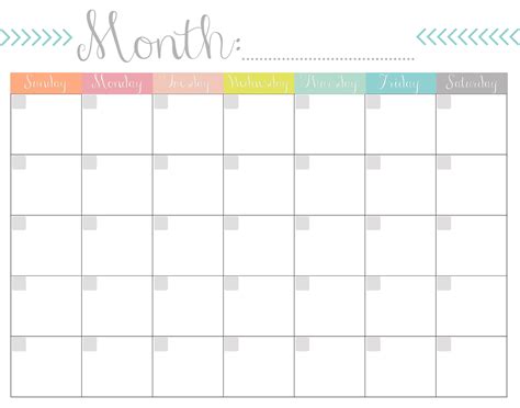 Lovely Monthly Calendar Free Printable – Pleasant for you to my own ...