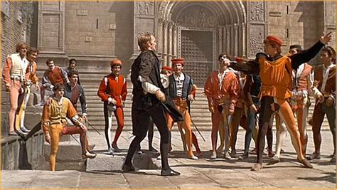 This photo is of the beginning fight scene between the Capulet and ...