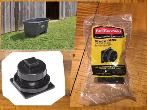 1 NEW RUBBERMAID Stock Tank Drain Plug 5050-12 Cattle Livestock Water ...