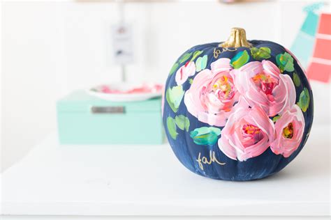 Hand painted floral pumpkin