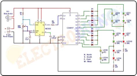 Four Way Traffic Light Circuit Using 555 Timer Ic | Images and Photos ...