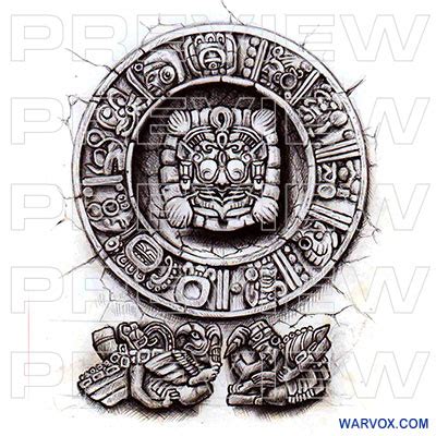 Mayan Stone Disk Tattoo Design - ₪ AZTEC TATTOOS ₪ Warvox Aztec Mayan ...