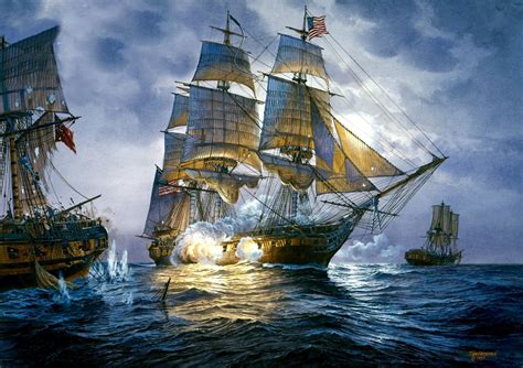 Maritime Painting, Maritime Art, Bateau Pirate, Uss Constitution, Sea ...