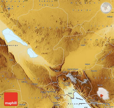 Physical Map of Mbeya