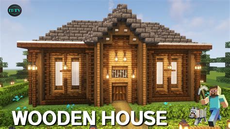 How to build a DARK OAK HOUSE in minecraft - WOODEN SURVIVAL HOUSE ...