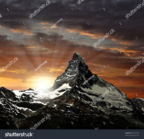 Sunrise On The Matterhorn Stock Photo 70707346 : Shutterstock