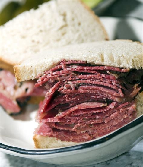 Corned Beef Sandwich Rye Bread Stock Image - Image of large, thick: 8278493