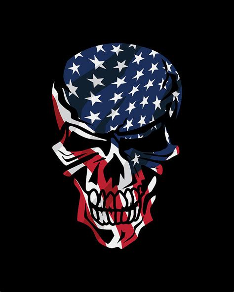 American Flag Skull Digital Art by Jeff Hobrath - Fine Art America