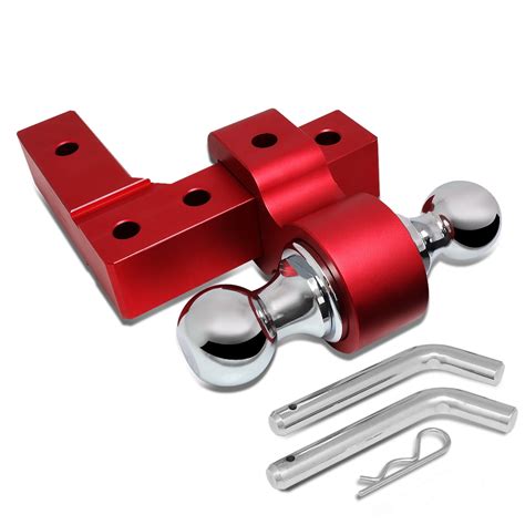 Aluminum 6"Drop Adjustable Dual Ball Tow Towing Hitch fits 2" Trailer ...