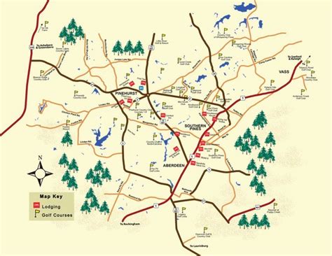 Pinehurst Golf Map - PInehurst North Carolina • mappery