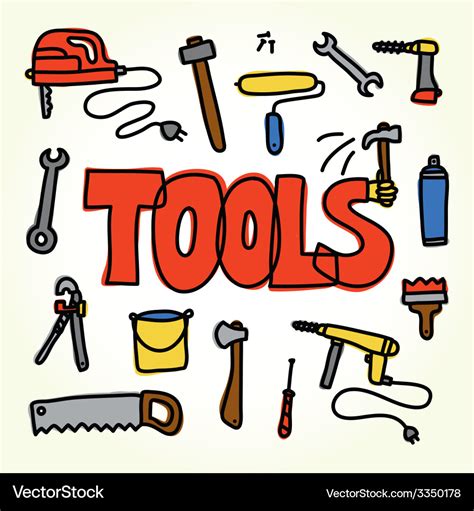 Workshop tools set Royalty Free Vector Image - VectorStock