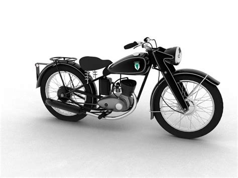 DKW RT125 1950 3D Model in Motorcycle 3DExport