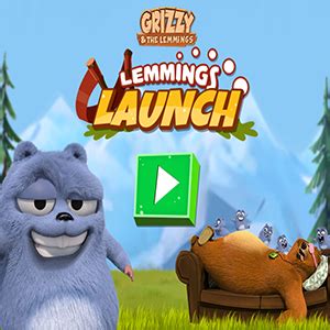 🕹️ Play Grizzy Lemmings Launch Game: Free Online HTML5 Grizzy & the ...