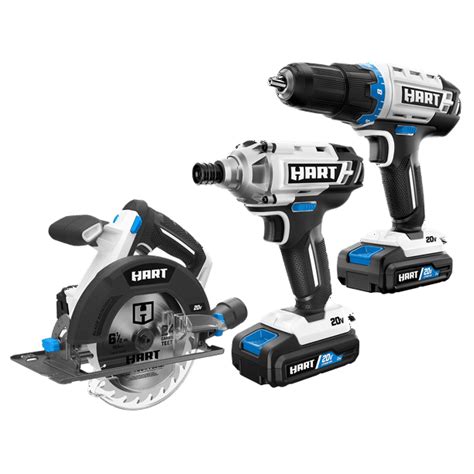 Restored HART 20-Volt 3 Tool Combo Kit (2) HART 20-Volt 2.0Ah Lithium ...