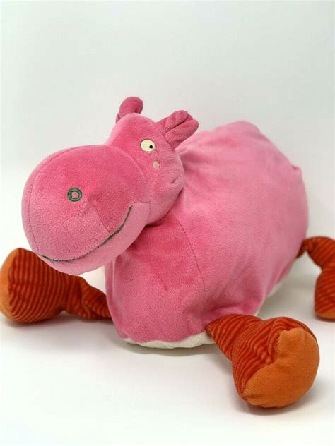 IKEA Plush Pink Hippo Barnslig Flodhast Stuffed Animal Striped Legs 13 ...