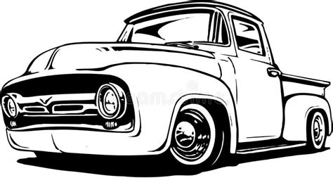 1956 Ford Pickup Illustration Stock Vector - Illustration of classic ...