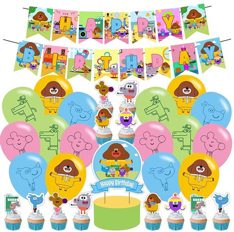 Buy Hey Duggee Birthday Party Supplies,Includes Cake Topper Cupcake ...