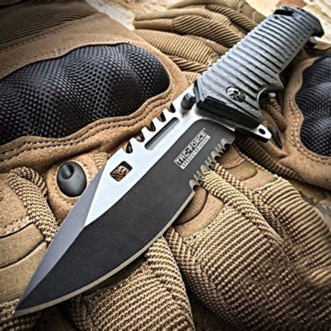 Tactical Sawback Pocket Knife Glass Breaker Spring Assisted