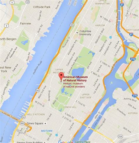 Where is American Museum of Natural History on map Manhattan