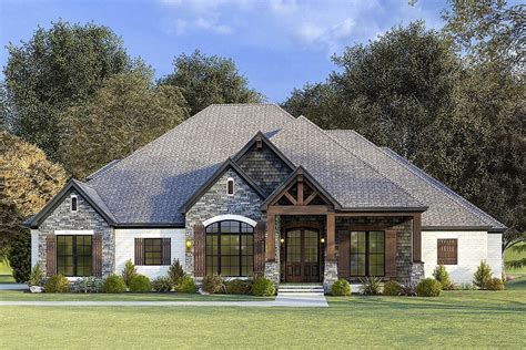 Plan 70676MK: 4-Bed French Country House Plan with Vaulted Ceiling and ...