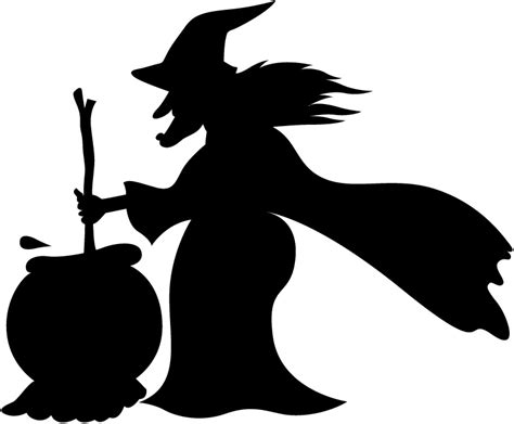 witches silhouettes over cauldron - Clip Art Library