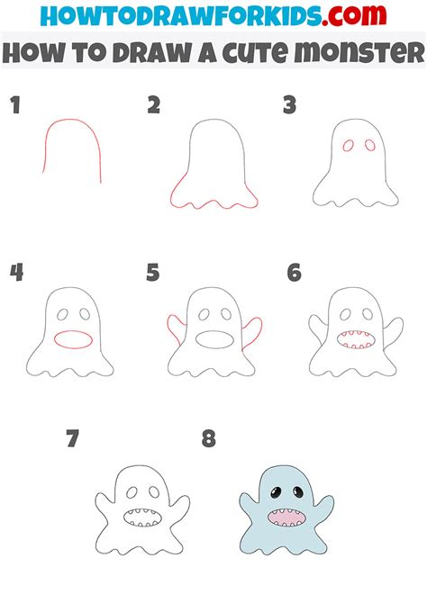 How to Draw a Cute Monster - Easy Drawing Tutorial For Kids