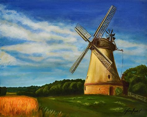 The Old Windmill Painting by Gynt Art