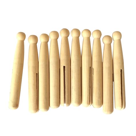 10 Pcs Natural Wooden Dolly Pegs Washing clothes Peg Cleaning Kids ...