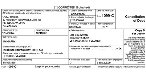 File 1099-C Form Online | Cancellation of Debt
