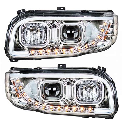 Peterbilt 388 389 367 567 Aftermarket Chrome Projection Headlight with ...