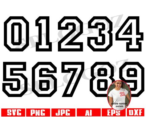 Sports Jersey Font Clipart Varsity Numbers and Symbols Clip - Etsy