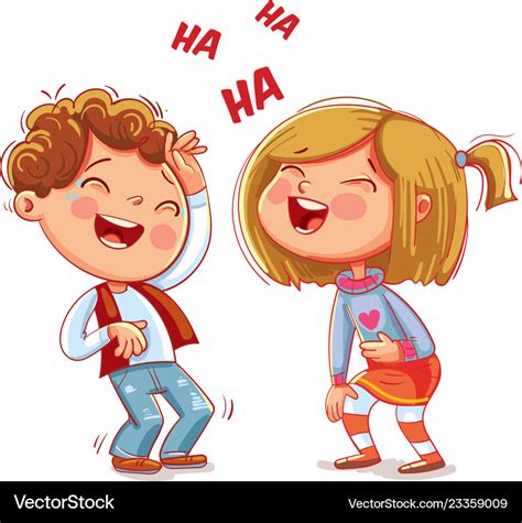 Children laugh fun funny cartoon character Vector Image