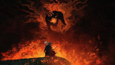 Lord Of The Rings- Gandalf vs Balrog Digital Art by Lac Lac - Fine Art ...