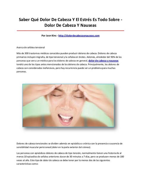 Dolor de cabeza y nauseas