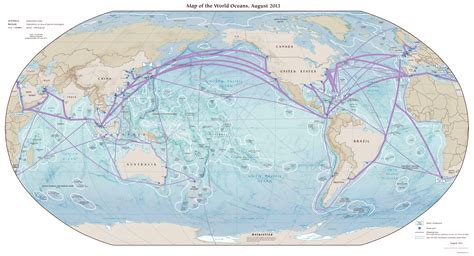 Large detailed map of World Oceans - 2013 | Other maps of the World ...