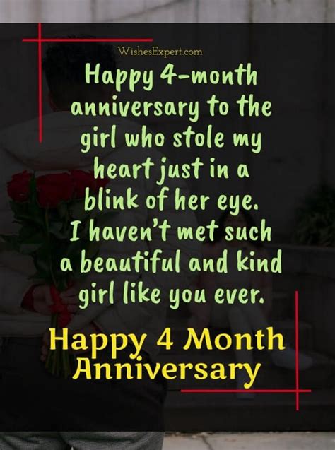 4 Month Anniversary Wishes For Girlfriend - Ami Kalila