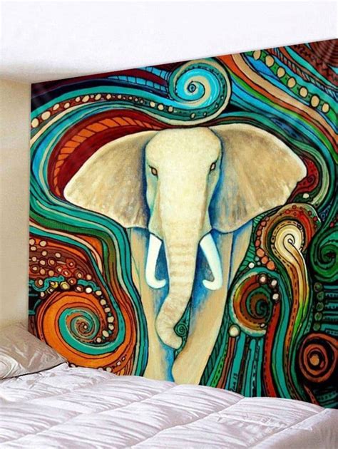 Bohemian Elephant Print Tapestry Wall Hanging Decoration | Tapestry ...