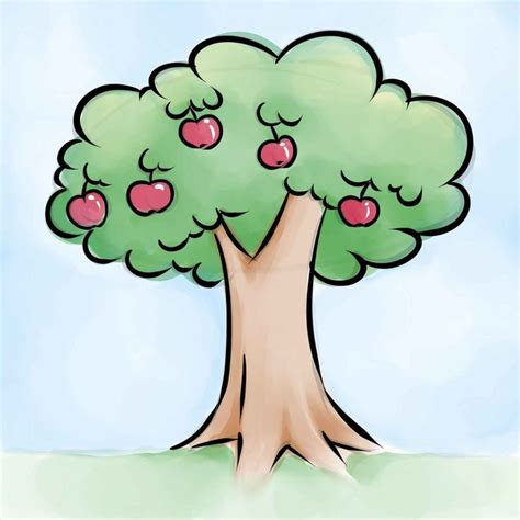 Tree Cartoon Drawing | Free download on ClipArtMag | Apfelbaum ...