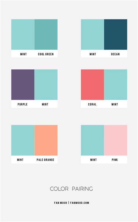 Color Combos : Mint Green Color Combos | Mint color palettes, Wall ...