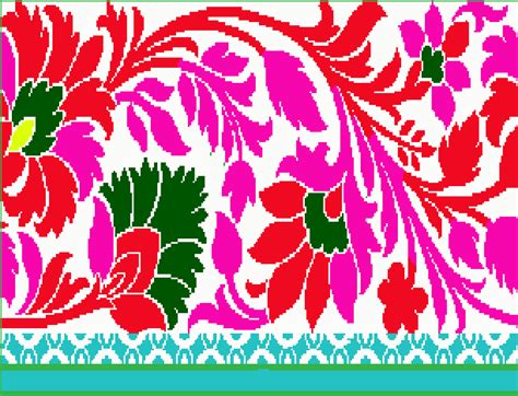 Saree Border Design | Flower art drawing, Design pattern art, Flower art