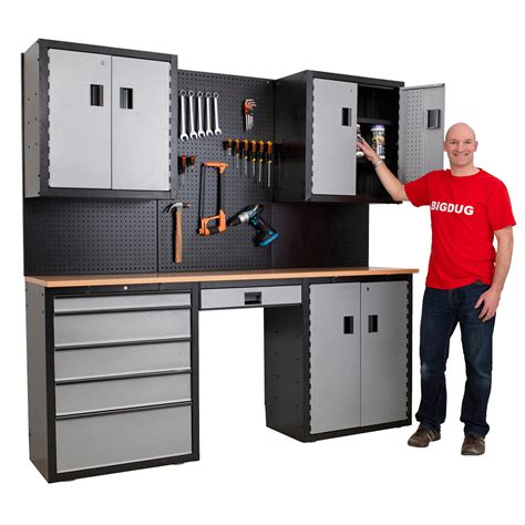 Garage Storage Kit System Cupboard Workbench Drawers Tools Workshop ...