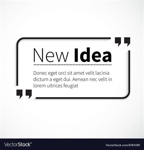 Phrase new idea in isolation quotes Royalty Free Vector