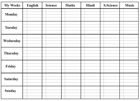 》Free Printable Blank Class Schedule Template