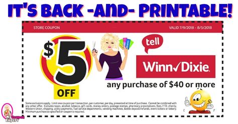 Winn Dixie $5/$40 Coupons are BACK and PRINTABLE!