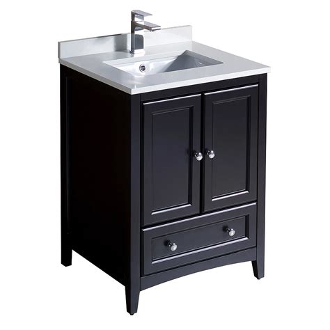 Fresca Oxford 24-inch W 1-Drawer 2-Door Vanity in Espresso With Quartz ...