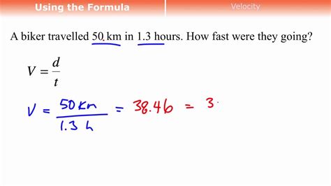 Velocity Formula Math