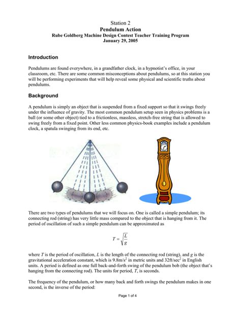 Pendulum Action experiment